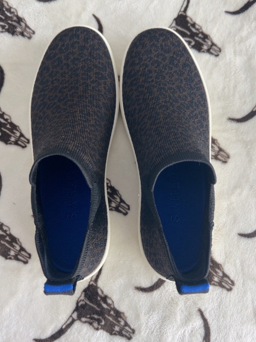 Rothy’s The Chelsea Espresso Spot Leopard Sneakers Size 8 Unworn - Picture 4 of 6